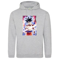 Hoodie with Print Dragon Ball Gokuu Power Hero - 2XL grey