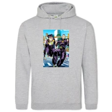 Hoodie with Print Jojo Bizarre Adventure Main Theme - 2XL grey