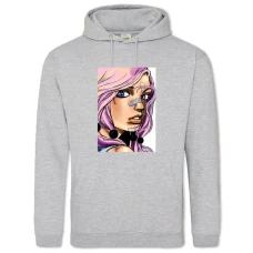 Hoodie with Print Jojo Bizarre Adventure Girl - 2XL grey