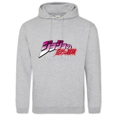 Hoodie with Print Jojo Bizarre Adventure Second Logo - 2XL grey