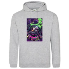 Hoodie with Print Rick And Morty Space Shuttle Monster - 2XL grey