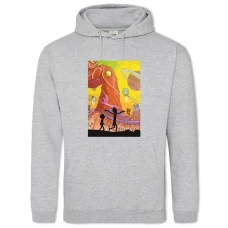 Hoodie with Print Rick And Morty Space Travelers - 2XL grey