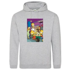 Hoodie with Print The Simpsons Cinema Family - 2XL grey