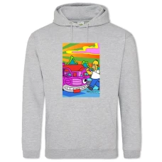 Hoodie with Print The Simpsons Neon Art - 2XL grey