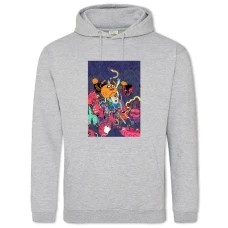 Hoodie with Print Adventure Time Monsters - 2XL grey