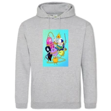 Hoodie with Print Adventure Time Characters - 2XL grey