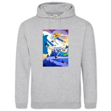 Hoodie with Print Adventure Time Ice King Battle - 2XL grey