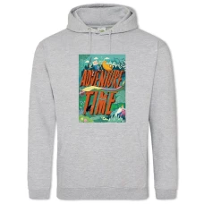 Hoodie with Print Adventure Time Red Logo - 2XL grey