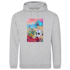 Hoodie with Print Adventure Time Monsters Universe - 2XL grey
