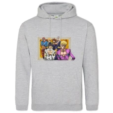 Hoodie with Print Jojo Bizarre Adventure Style Heroes - 2XL grey