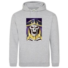 Hoodie with Print Overlord Face - 2XL grey