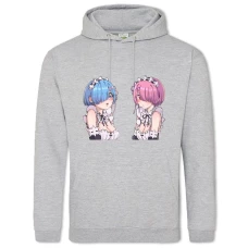Hoodie with Print Re Zero Rem And Ram - 2XL grey