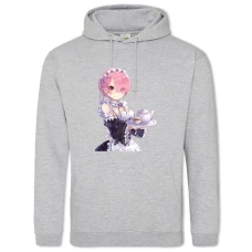 Hoodie with Print Re Zero Rem - 2XL grey