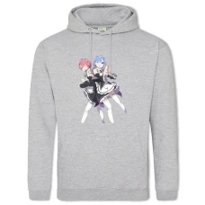 Hoodie with Print Re Zero Rem And Ram Sisters - 2XL grey