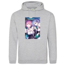 Hoodie with Print Re Zero Ram And Rem Twins - 2XL grey