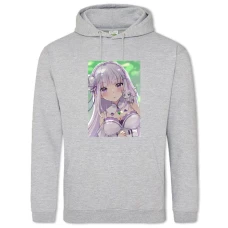 Hoodie with Print Re Zero Beautiful Emilia - 2XL grey