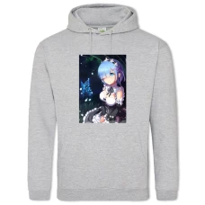 Hoodie with Print Re Zero Girl Rem - 2XL grey