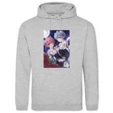 Hoodie with Print Re Zero Rem And Ram Girls - 2XL grey