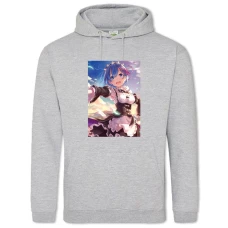 Hoodie with Print Re Zero Rem Girl Hero - 2XL grey