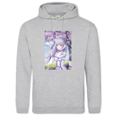 Hoodie with Print Re Zero Amazing Emilia - 2XL grey