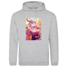 Hoodie with Print Re Zero Emilia Art - 2XL grey