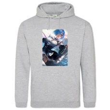 Hoodie with Print Re Zero Rem Art Version - 2XL grey