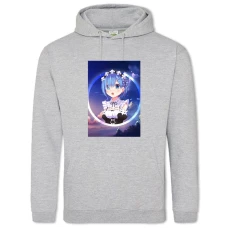 Hoodie with Print Re Zero Funny Rem - 2XL grey