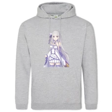 Hoodie with Print Re Zero Fair Emilia - 2XL grey