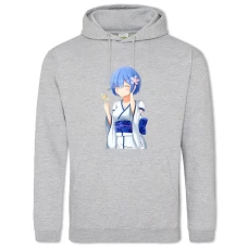 Hoodie with Print Re Zero Smiling Rem - 2XL grey