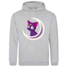 Hoodie with Print Sailor Moon Cat - 2XL grey