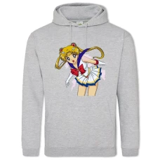 Hoodie with Print Sailor Moon Girl - 2XL grey