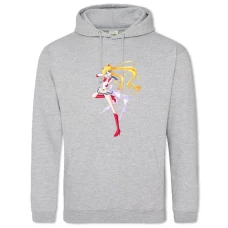 Hoodie with Print Sailor Moon Girl Hero - 2XL grey