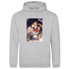 Hoodie with Print Sailor Moon Hero Girl - 2XL grey