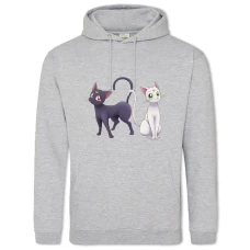 Hoodie with Print Sailor Moon Cats - 2XL grey