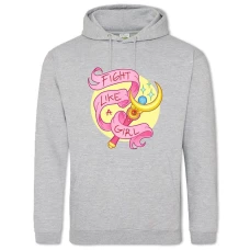 Hoodie with Print Sailor Moon Fight Like A Girl - 2XL grey