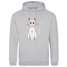 Hoodie with Print Sailor Moon White Cat - 2XL grey