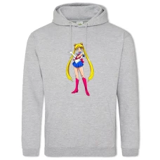 Hoodie with Print Sailor Moon Main Hero Girl - 2XL grey