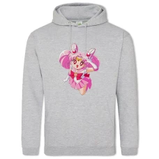 Hoodie with Print Sailor Moon Cute Girl - 2XL grey