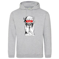 Hoodie with Print Senpai Print - 2XL grey