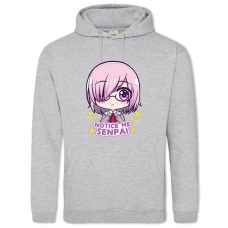 Hoodie with Print Senpai Notice Me - 2XL grey