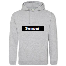 Hoodie with Print Senpai Logo - 2XL grey