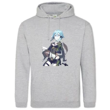 Hoodie with Print Sword Art Online Fighter Hero Girl - 2XL grey
