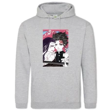 Hoodie with Print Demon Slayer Kimetsu No Yaiba Art - 2XL grey