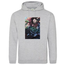 Hoodie with Print Demon Slayer Kimetsu No Yaiba Heroes - 2XL grey