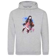 Hoodie with Print Demon Slayer Kimetsu No Yaiba Nezuko Kamado - 2XL grey
