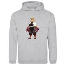 Hoodie with Print Demon Slayer Kimetsu No Yaiba Kyojuro Rengoku - 2XL grey