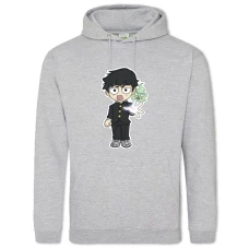 Hoodie with Print Mob Psycho Hero 100 - 2XL grey