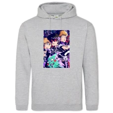 Hoodie with Print Mob Psycho 100 Bright Print - 2XL grey