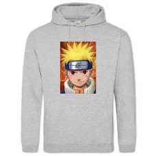 Hoodie with Print Naruto Face - 2XL grey