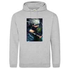 Hoodie with Print Naruto Kakashi Hatake Hero - 2XL grey